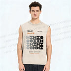 Unisex Bauhaus Gradient Geometry Printed Washed Tank Top
