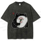 Unisex The Frog Holding A Carnation Printed Washed Tee