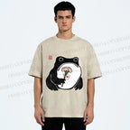 Unisex The Frog Holding A Carnation Printed Washed Tee