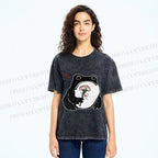 Unisex The Frog Holding A Carnation Printed Washed Tee