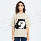 Unisex The Frog Holding A Carnation Printed Washed Tee