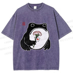 Unisex The Frog Holding A Carnation Printed Washed Tee