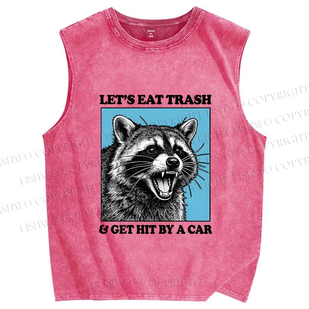 Unisex Raccoon Rebellion Printed Washed Tank Top