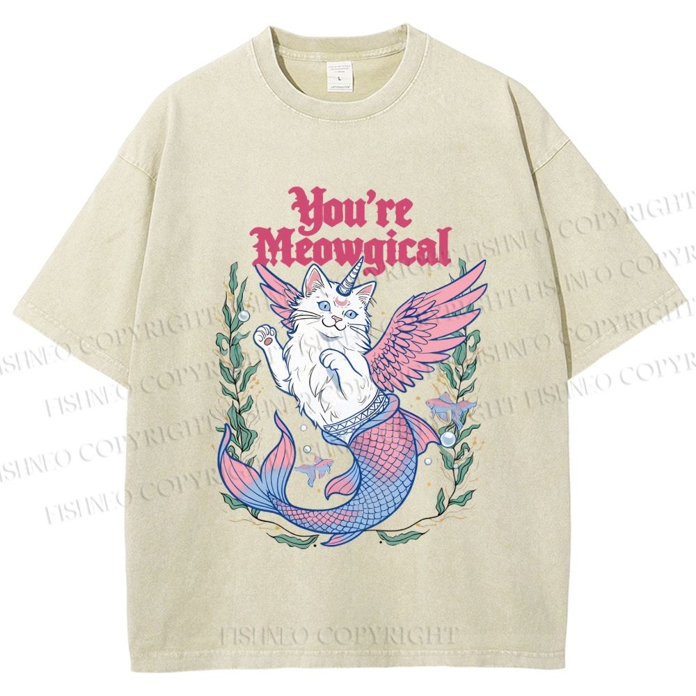 Unisex You're Meowgical Printed Washed Tee