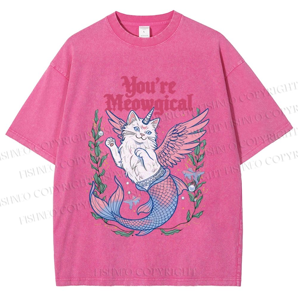 Unisex You're Meowgical Printed Washed Tee