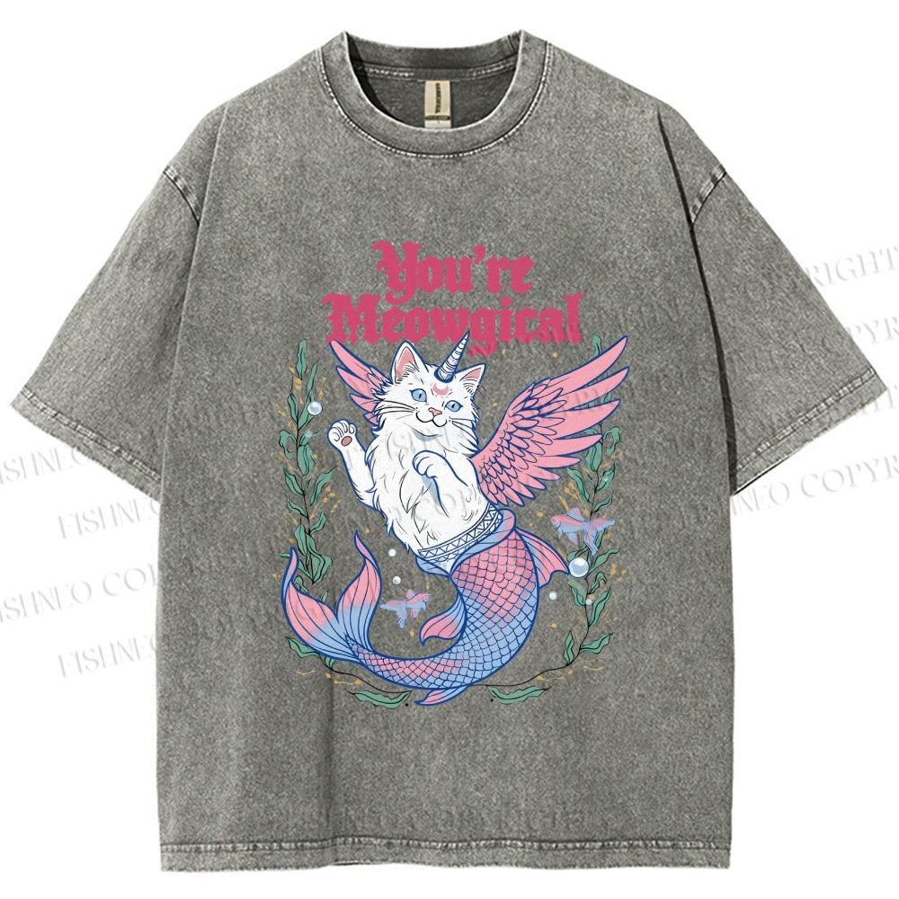 Unisex You're Meowgical Printed Washed Tee