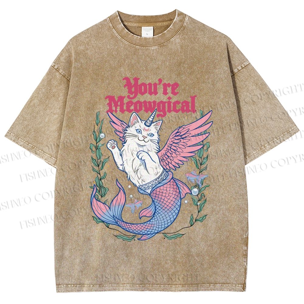 Unisex You're Meowgical Printed Washed Tee