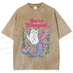 Unisex You're Meowgical Printed Washed Tee