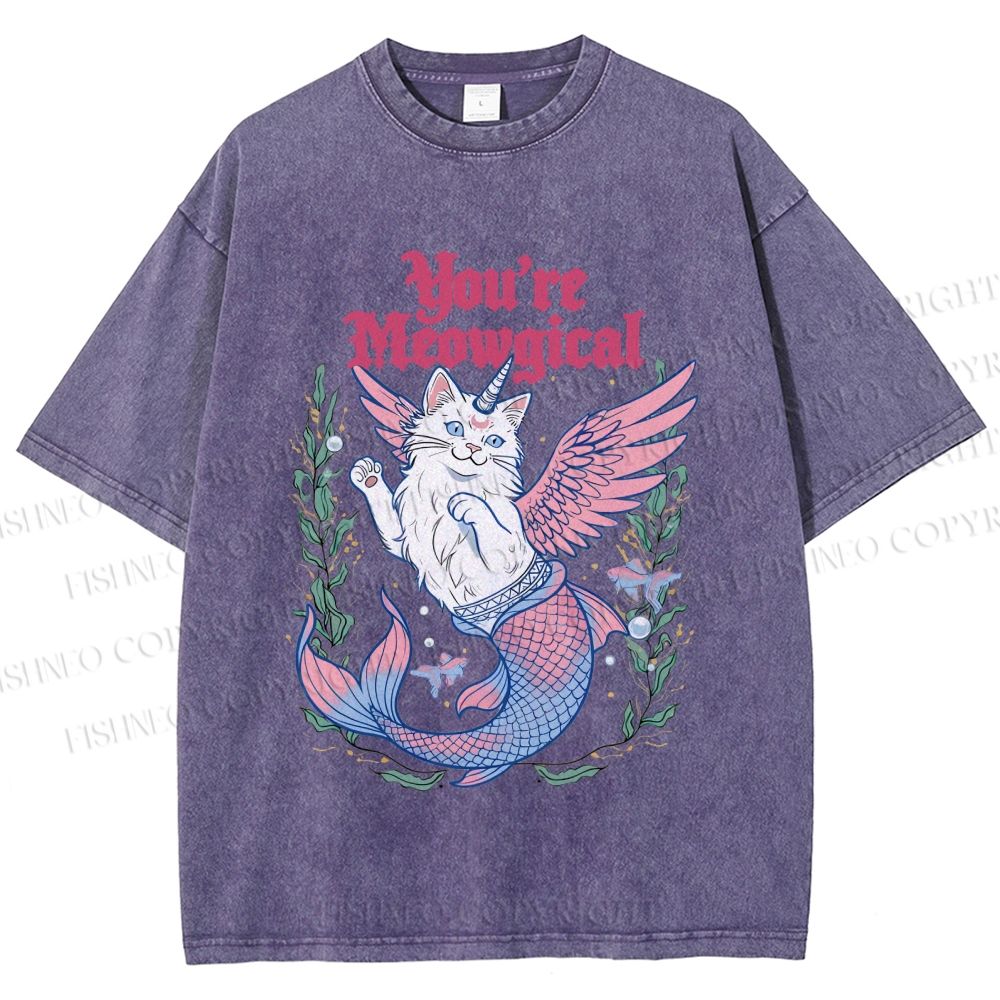 Unisex You're Meowgical Printed Washed Tee