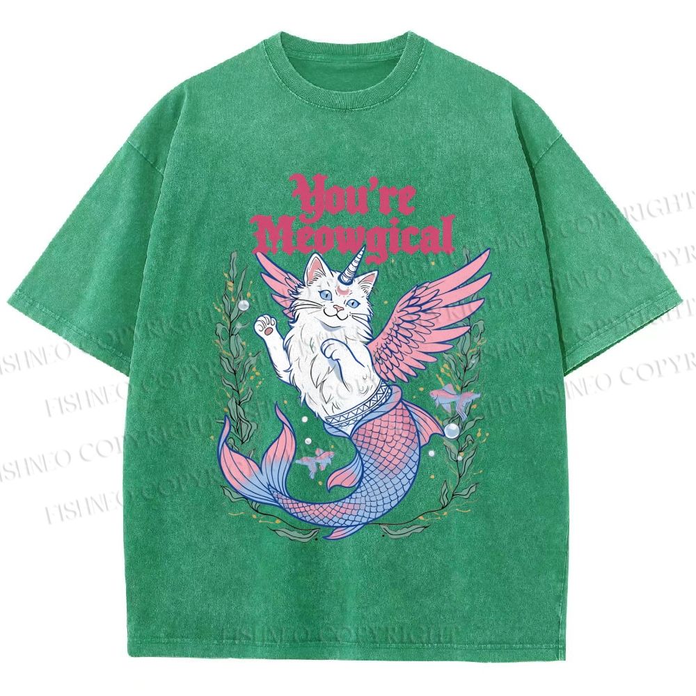 Unisex You're Meowgical Printed Washed Tee