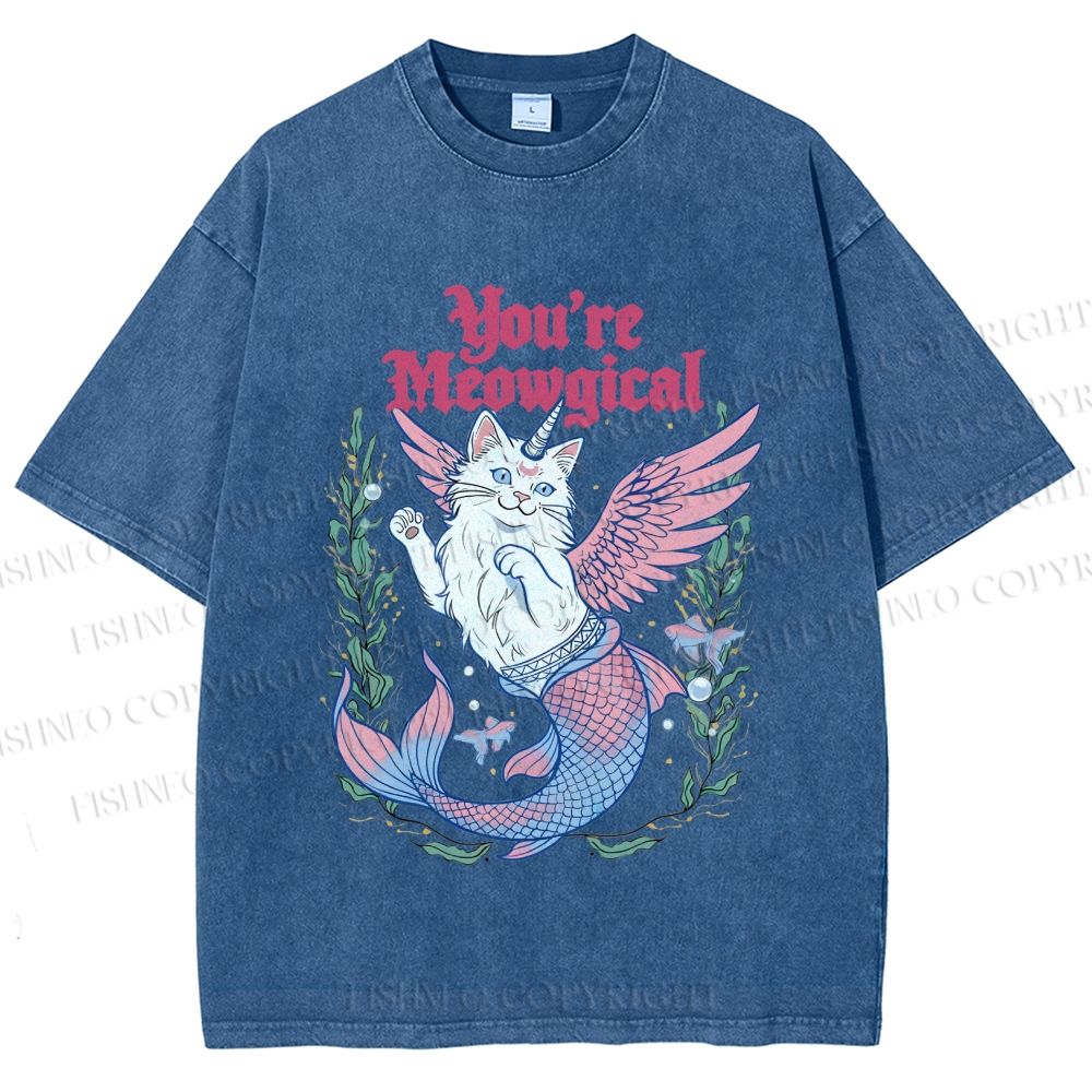 Unisex You're Meowgical Printed Washed Tee
