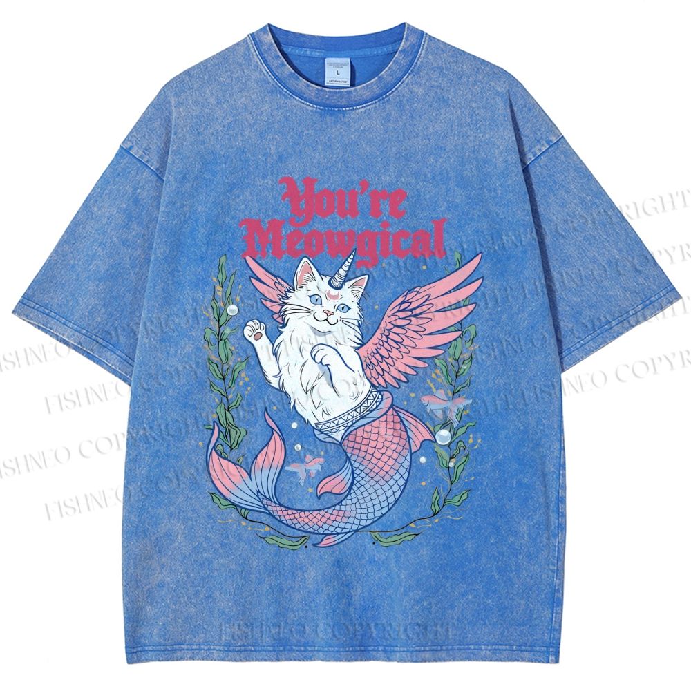 Unisex You're Meowgical Printed Washed Tee