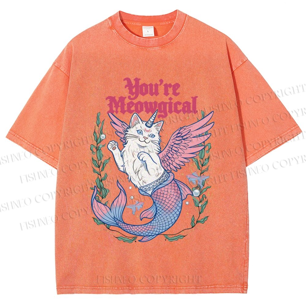 Unisex You're Meowgical Printed Washed Tee