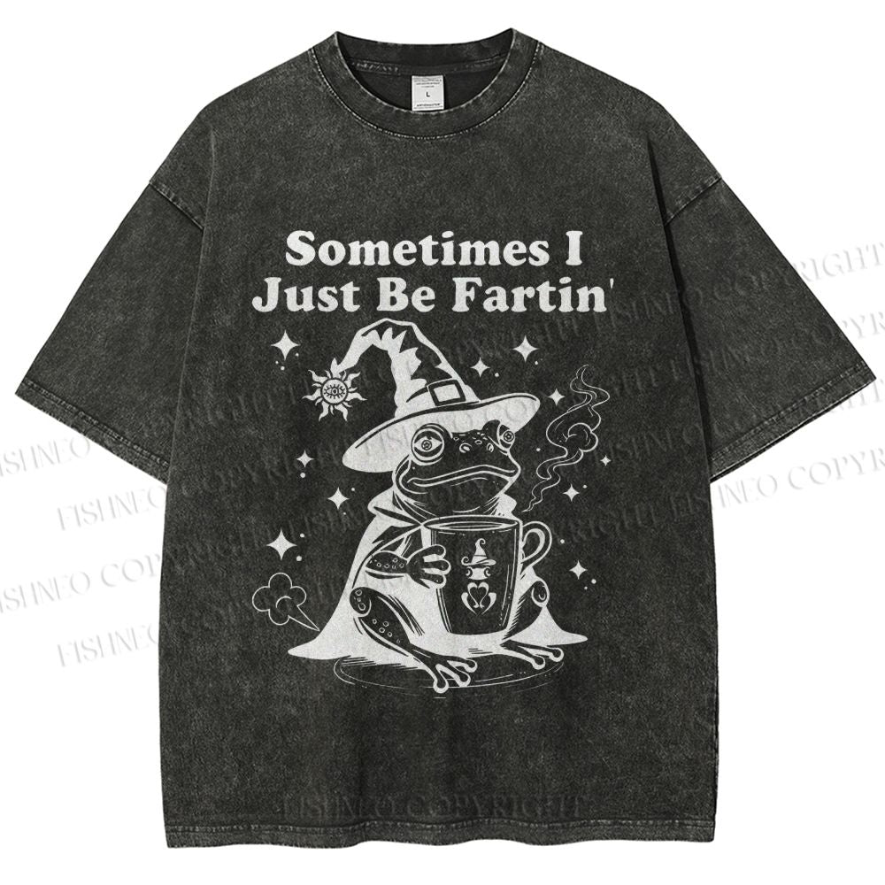 Unisex Sometimes I Just Be Fartin Printed Washed Tee