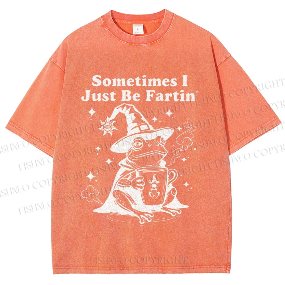 Unisex Sometimes I Just Be Fartin Printed Washed Tee
