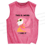 Unisex This Is Weird Dog Printed Washed Tank Top