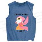 Unisex This Is Weird Dog Printed Washed Tank Top