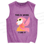 Unisex This Is Weird Dog Printed Washed Tank Top