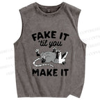 Unisex Pretending To Die Printed Washed Tank Top