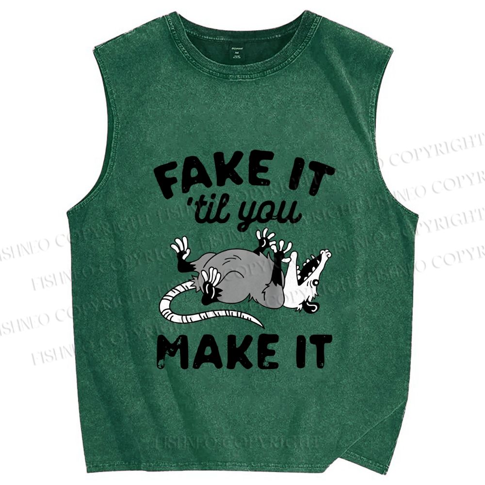 Unisex Pretending To Die Printed Washed Tank Top