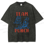 Unisex Team Punch the Monkey Printed Washed Tee
