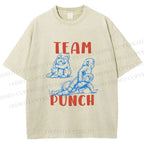 Unisex Team Punch the Monkey Printed Washed Tee