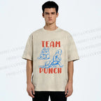 Unisex Team Punch the Monkey Printed Washed Tee