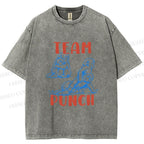 Unisex Team Punch the Monkey Printed Washed Tee