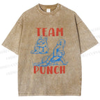 Unisex Team Punch the Monkey Printed Washed Tee