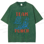 Unisex Team Punch the Monkey Printed Washed Tee