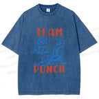 Unisex Team Punch the Monkey Printed Washed Tee