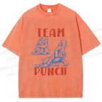 Unisex Team Punch the Monkey Printed Washed Tee
