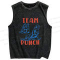 Unisex Team Punch the Monkey Printed Washed Tank Top