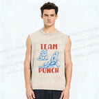 Unisex Team Punch the Monkey Printed Washed Tank Top