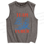 Unisex Team Punch the Monkey Printed Washed Tank Top