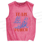 Unisex Team Punch the Monkey Printed Washed Tank Top