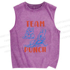Unisex Team Punch the Monkey Printed Washed Tank Top