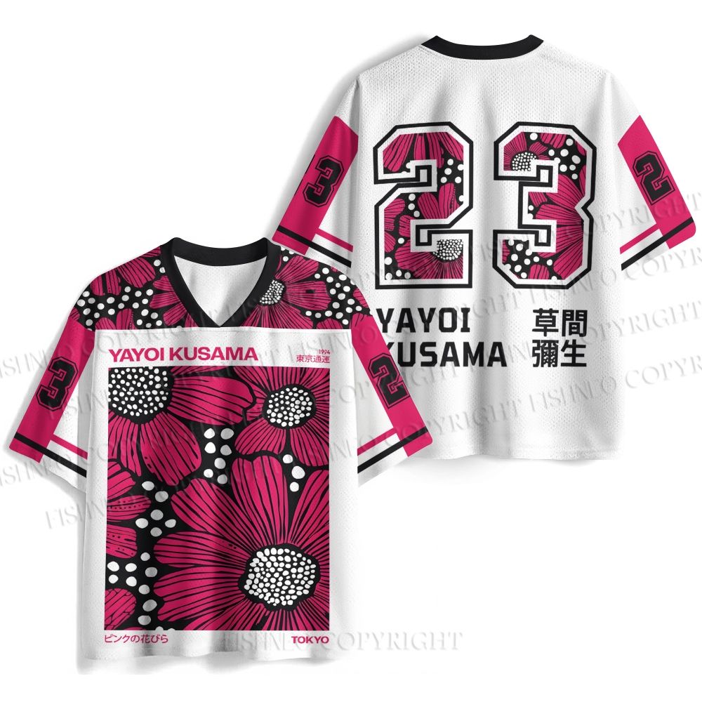 Yayoi Kusama Giant Pink Flowers Jersey Shirts