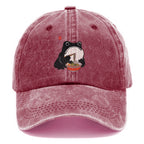 Funny Frog Eating Ramen Washed Cap
