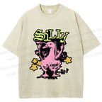 Unisex Vintage Silly Duck Printed Washed Tee