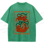 Unisex Silly Tiger Printed Washed Tee