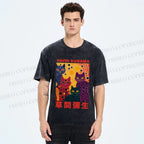 Unisex Yayoi Kusama Multicolor Cats With Dots Printed Washed Tee
