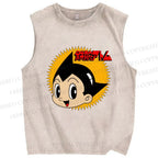 Unisex Astro Boy Printed Washed Tank Top