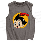 Unisex Astro Boy Printed Washed Tank Top