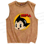 Unisex Astro Boy Printed Washed Tank Top