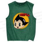 Unisex Astro Boy Printed Washed Tank Top