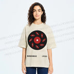 Unisex Bauhaus Geometric Eye Printed Washed Tee