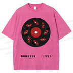 Unisex Bauhaus Geometric Eye Printed Washed Tee