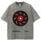Unisex Bauhaus Geometric Eye Printed Washed Tee