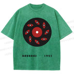 Unisex Bauhaus Geometric Eye Printed Washed Tee
